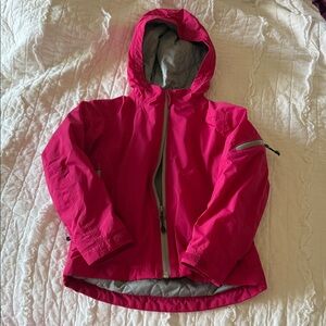 Kids Pink Hooded REI jacket.